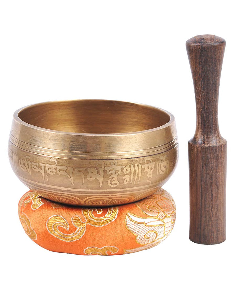 Plain Etched Om Tibetan Singing Bowl-zoom-