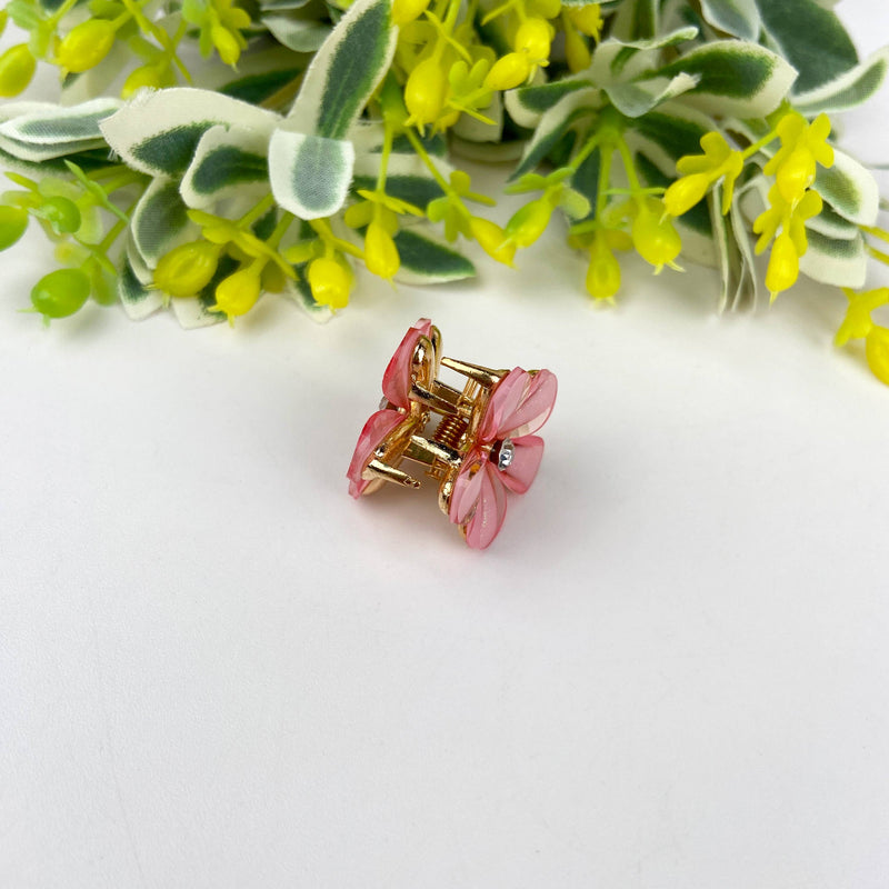 Metal flower small hair clips pearl rhinestone clip-zoom-