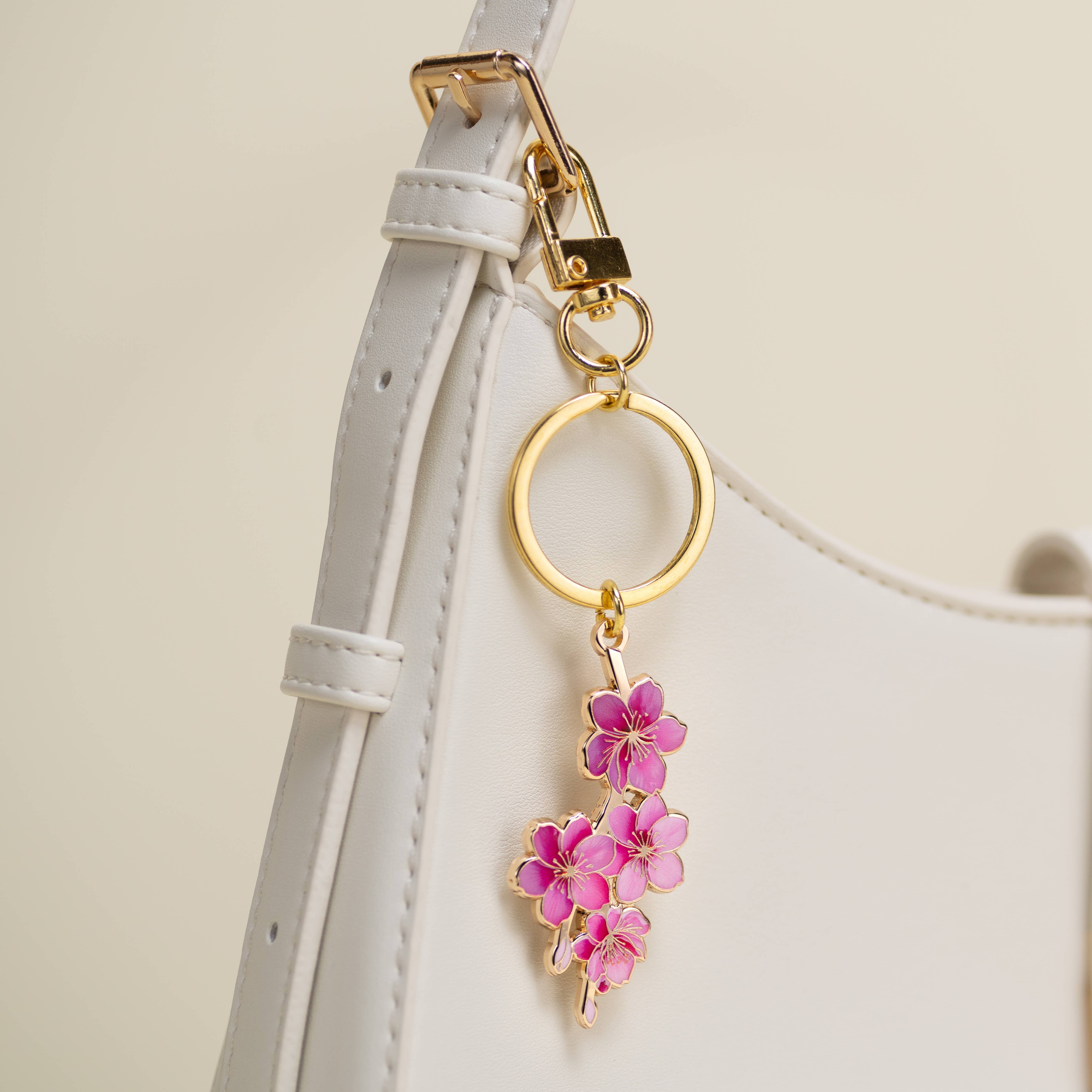 Japanese Cherry Blossom Keychain & Bag Charm,