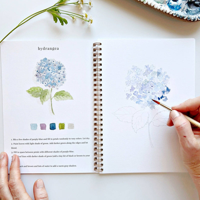FLOWERS WATERCOLOR WORKBOOK - BOTANICAL CALM EDITION-zoom-
