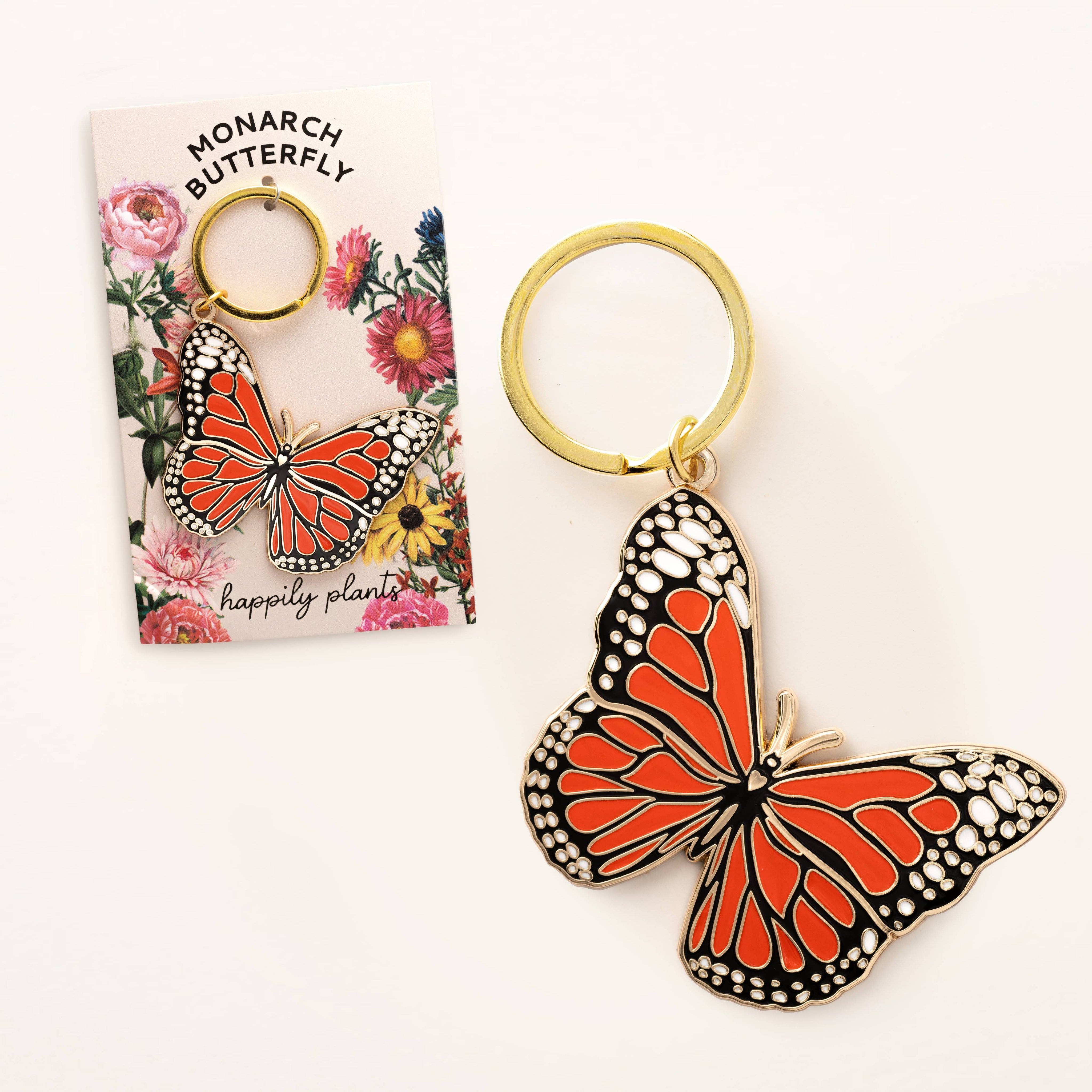Monarch Butterfly Keychain Bag Charm-zoom-3