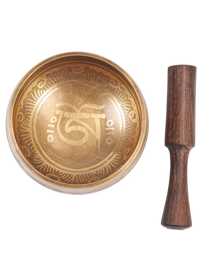 Plain Etched Om Tibetan Singing Bowl-zoom-
