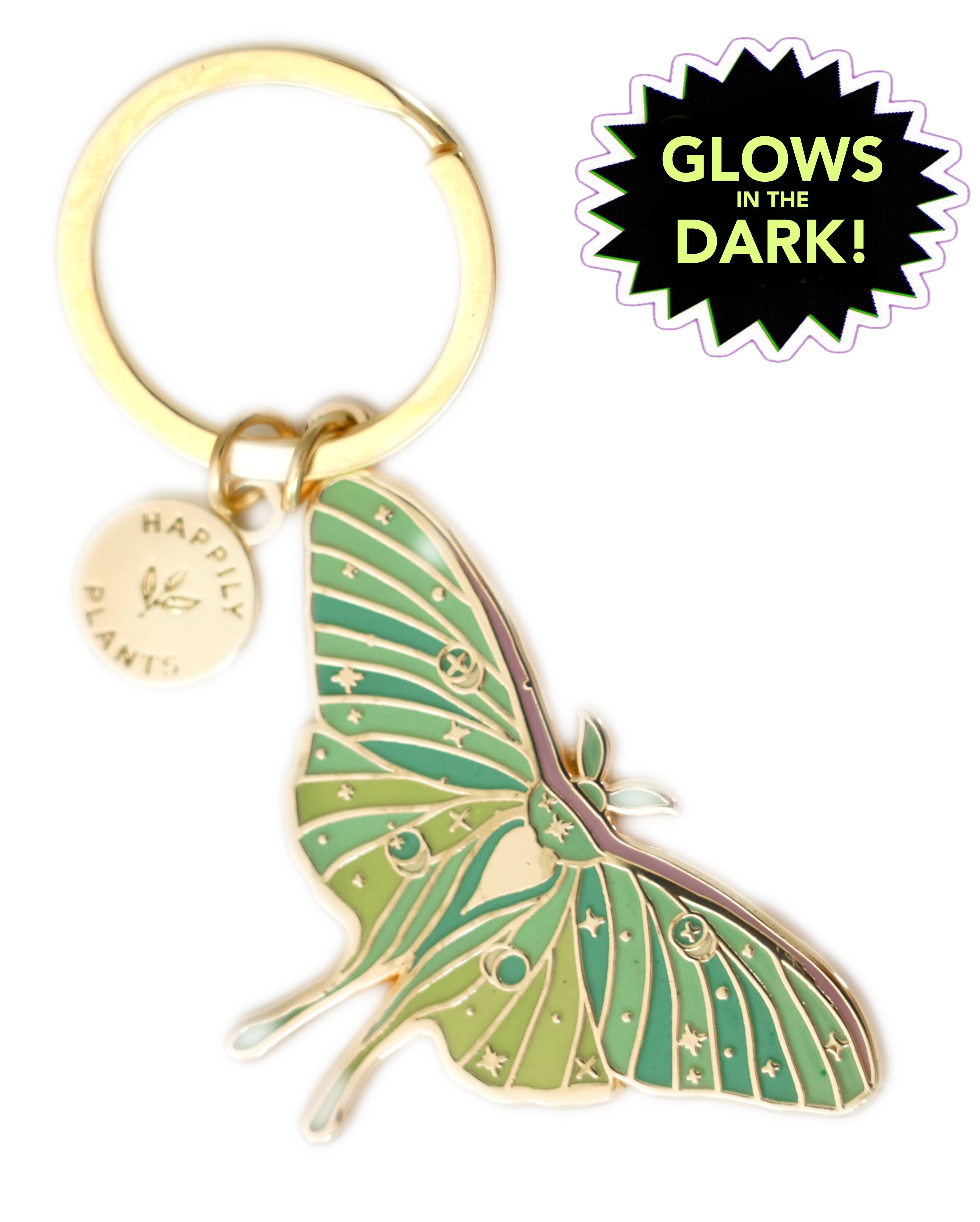 LUNA MOTH KEYCHAIN & BAG CHARM (GLOW-IN-THE-DARK)-zoom-4