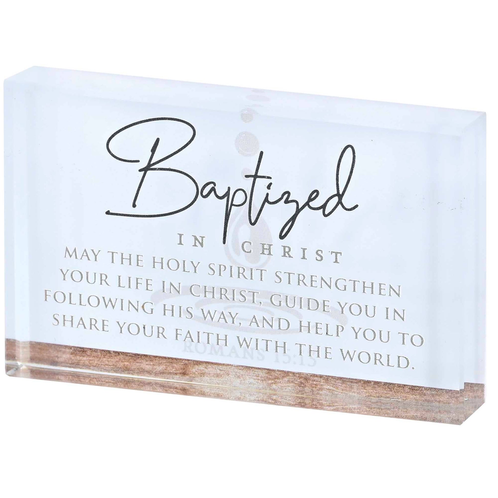 Tabletop Glass Plaque Baptized In Christ-1