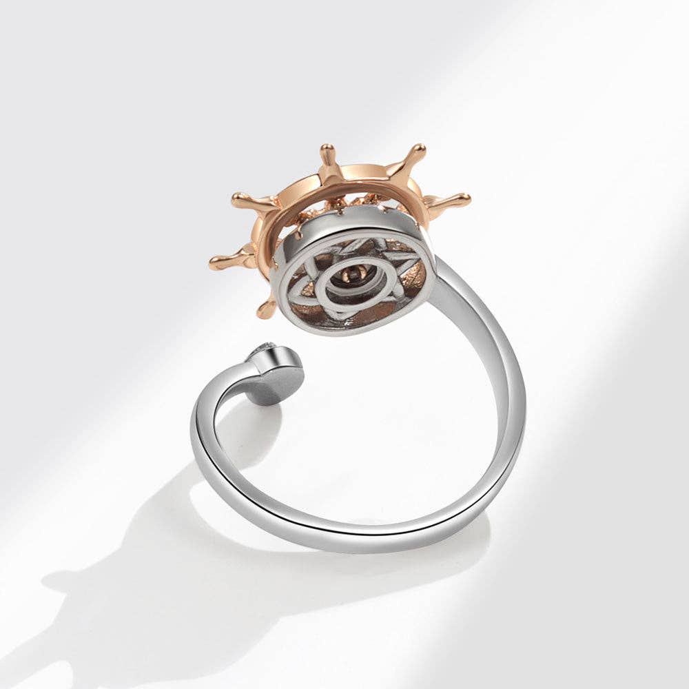 Rudder Anxiety Fidget Spinner Ring in Solid Copper-zoom-4