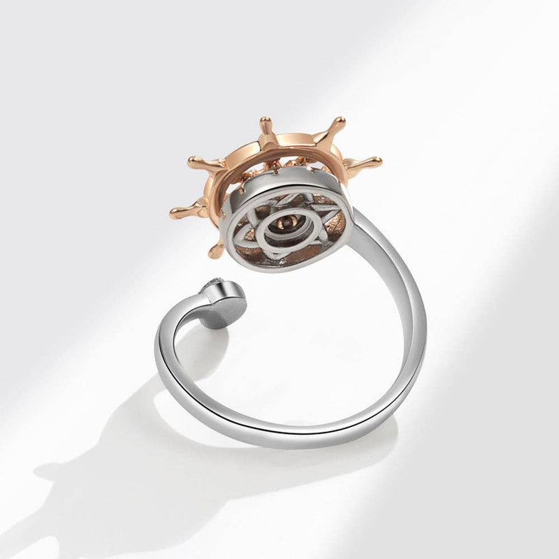 Rudder Anxiety Fidget Spinner Ring in Solid Copper-zoom-