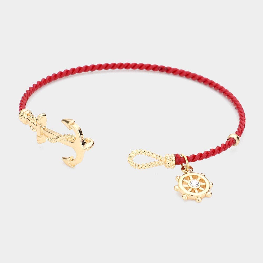 NAUTICAL ANCHOR HELM CHARM HOOK BRACELET-zoom-12