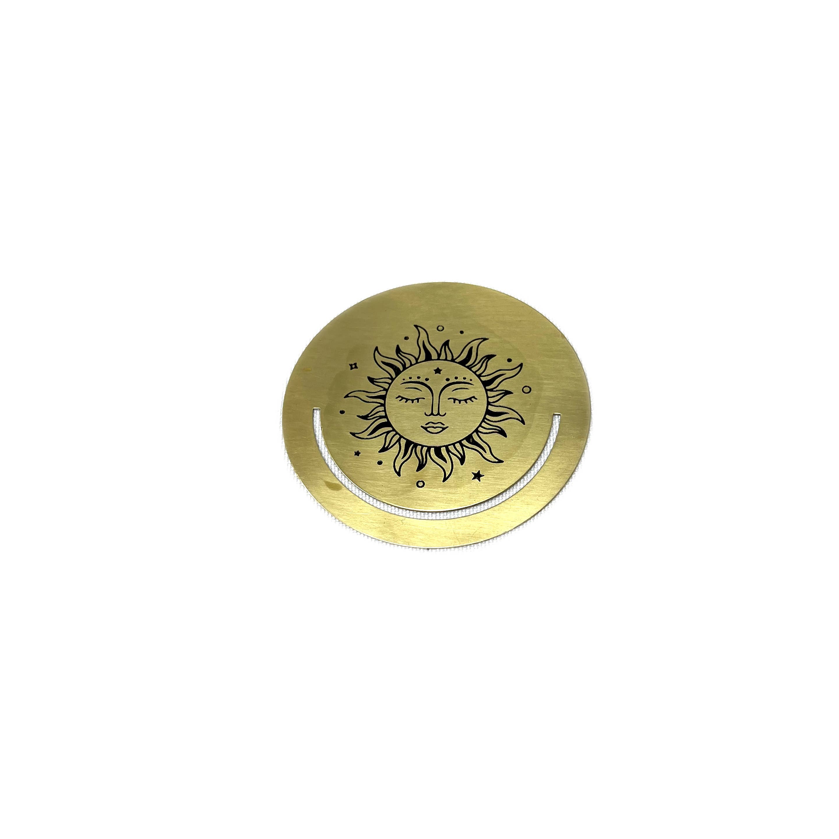 Solid Brass Bookmark Sun 2"-zoom-1