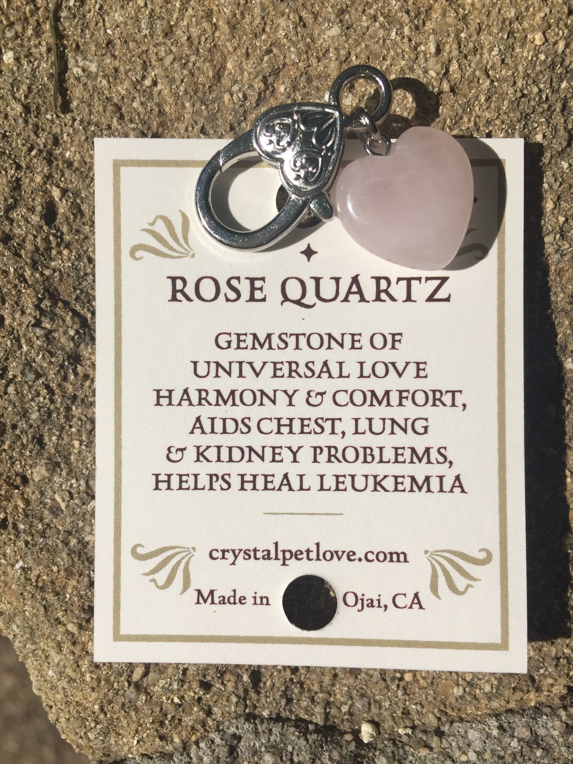 Harmony — Rose Quartz Crystal Pet Pendant-5
