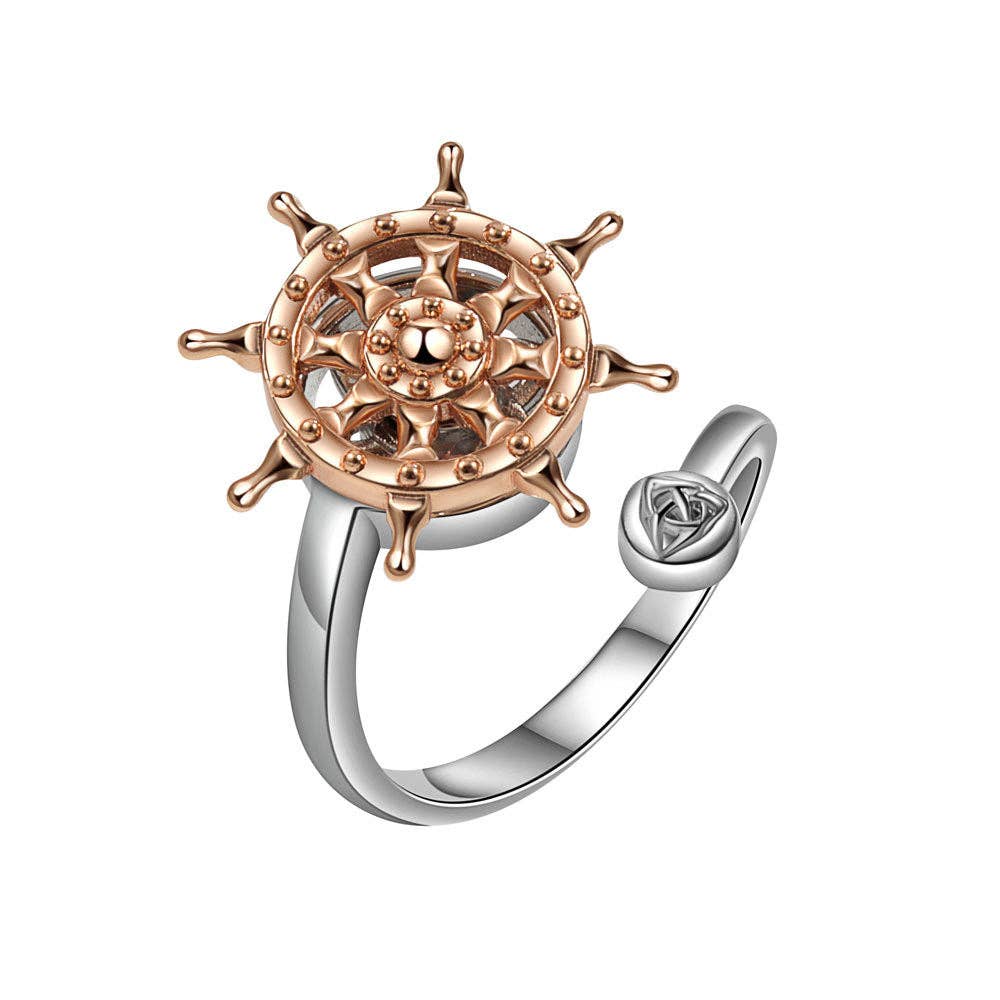 Rudder Anxiety Fidget Spinner Ring in Solid Copper-zoom-6