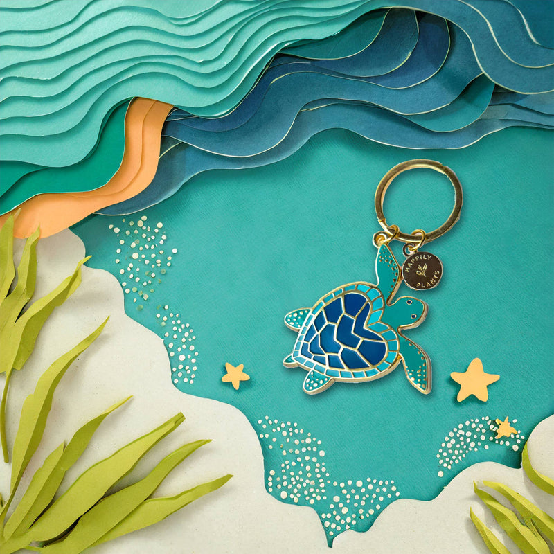 Sea Turtle Keychain & Bag Charm, Coastal Beach Ocean Gifts-zoom-
