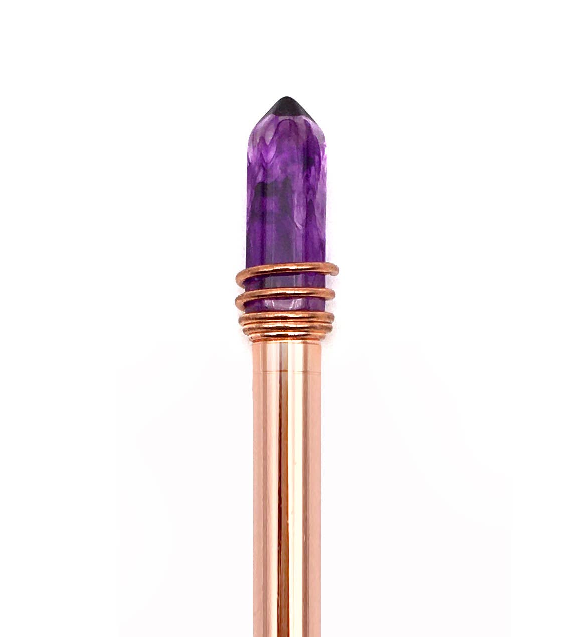 Amethyst Crystal Pen – Rose Gold-zoom-1