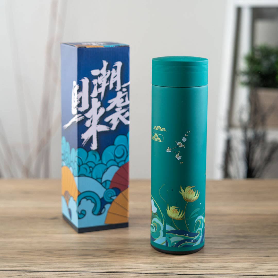 17OZ VACUUM INSULATED STAINLESS STEEL THERMOS FLASK - KOI & CLOUDS-zoom-4