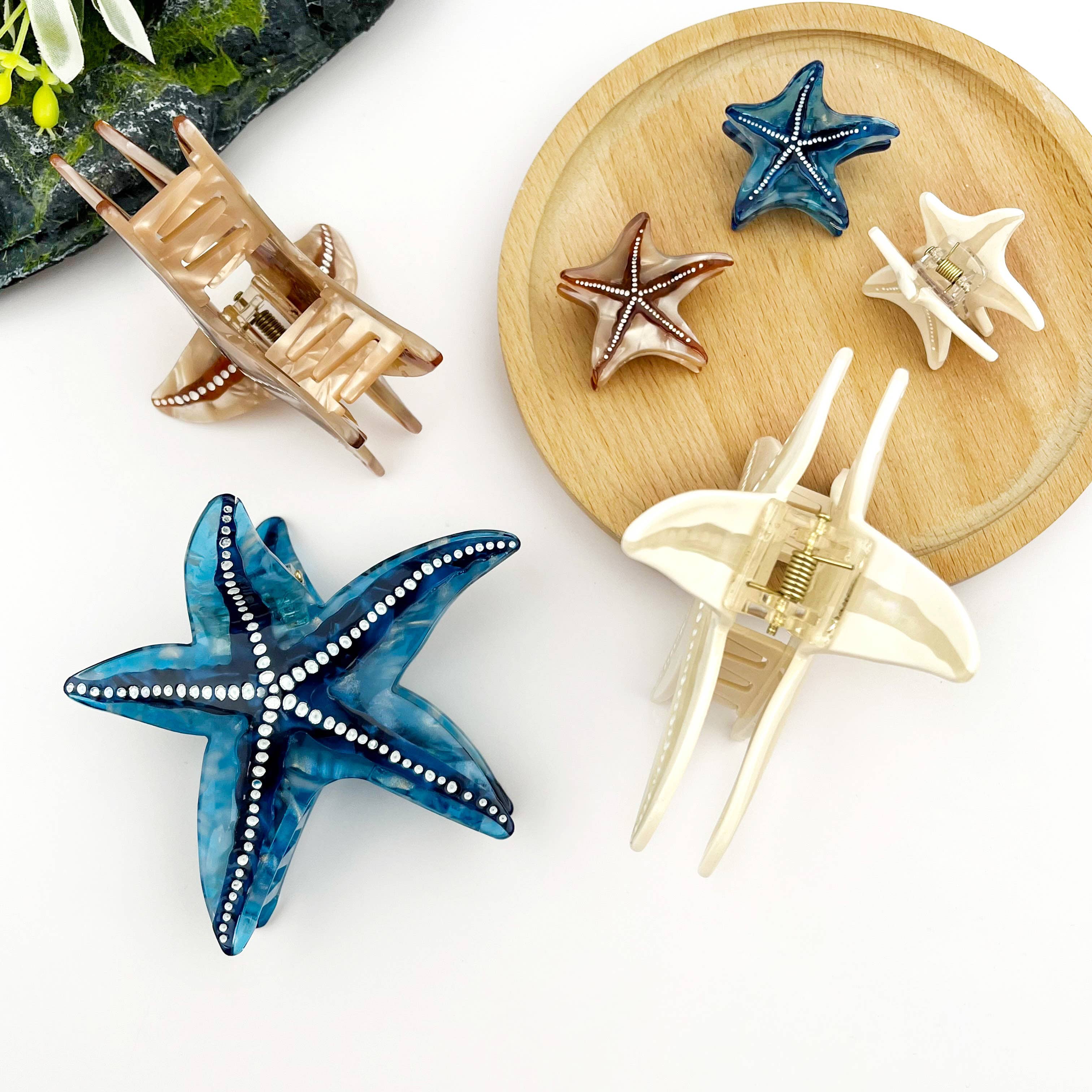 Starfish Hair Clip, Acetate Claw Clip-zoom-5