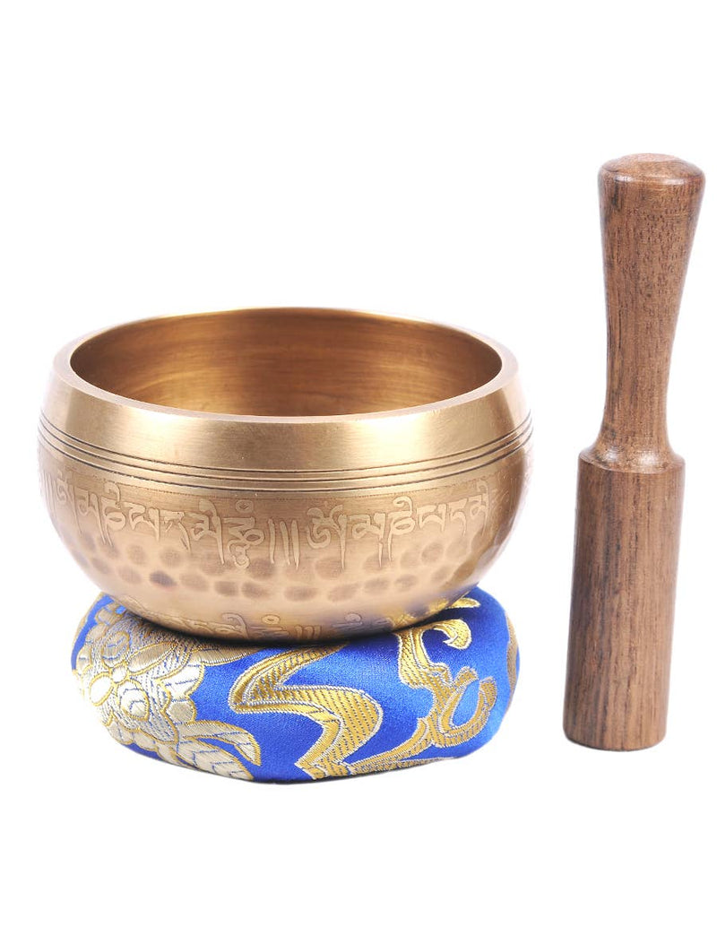 Plain Beaten Double Bajra Tibetan Singing Bowl-zoom-