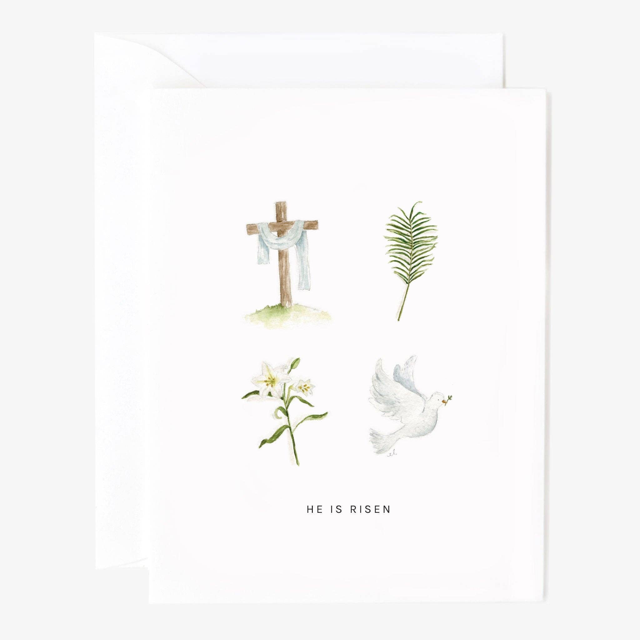 HE IS RISEN WATER COLOR EASTER CARD