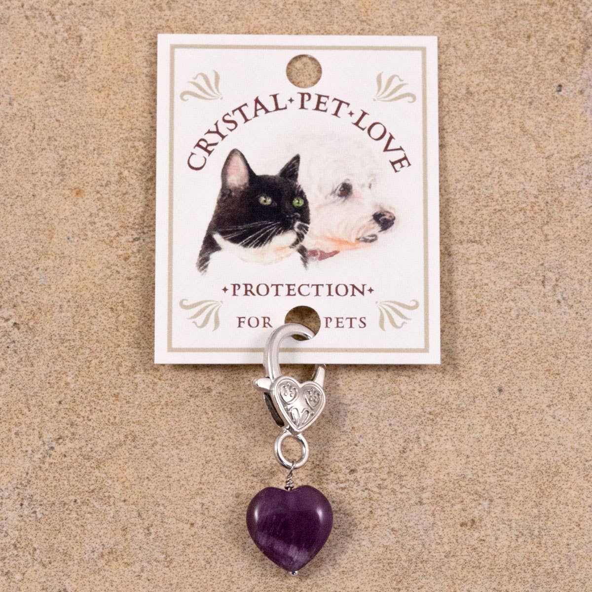 Amethyst Crystal Healing Pet Pendant for Holistic Support-4