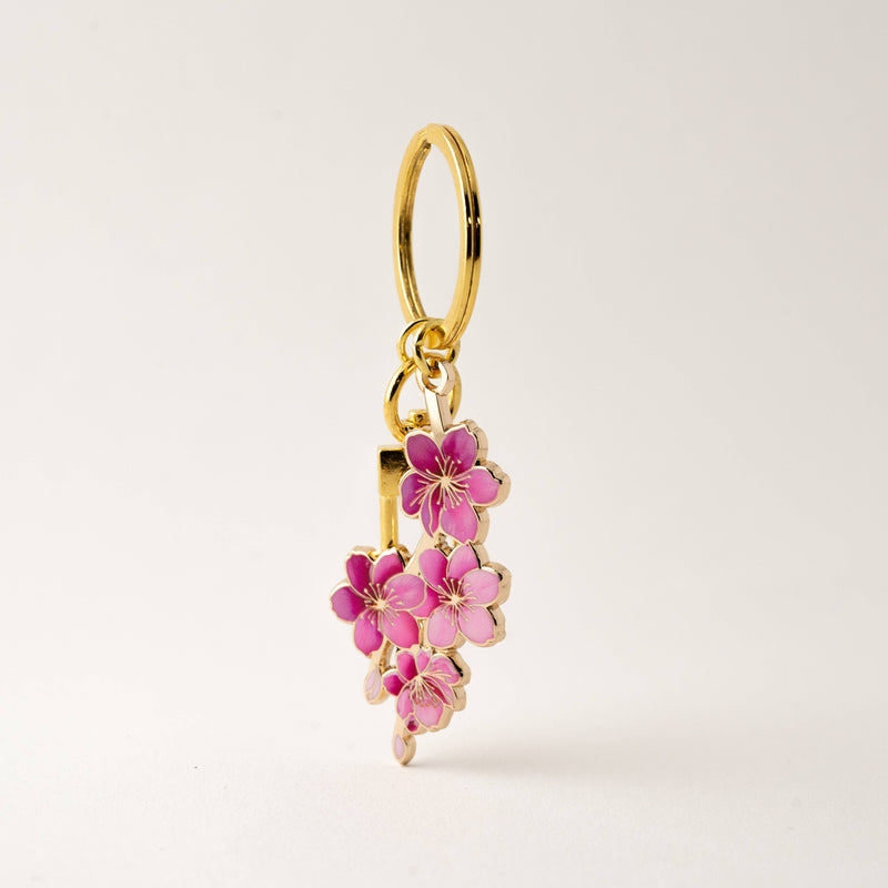 Japanese Cherry Blossom Keychain & Bag Charm,-zoom-