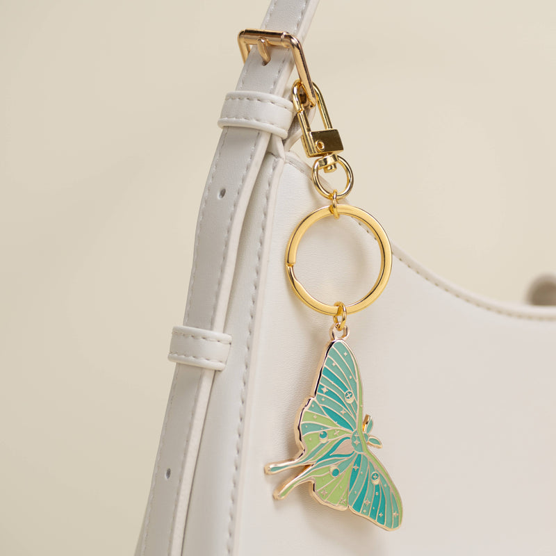 LUNA MOTH KEYCHAIN & BAG CHARM (GLOW-IN-THE-DARK)-zoom-
