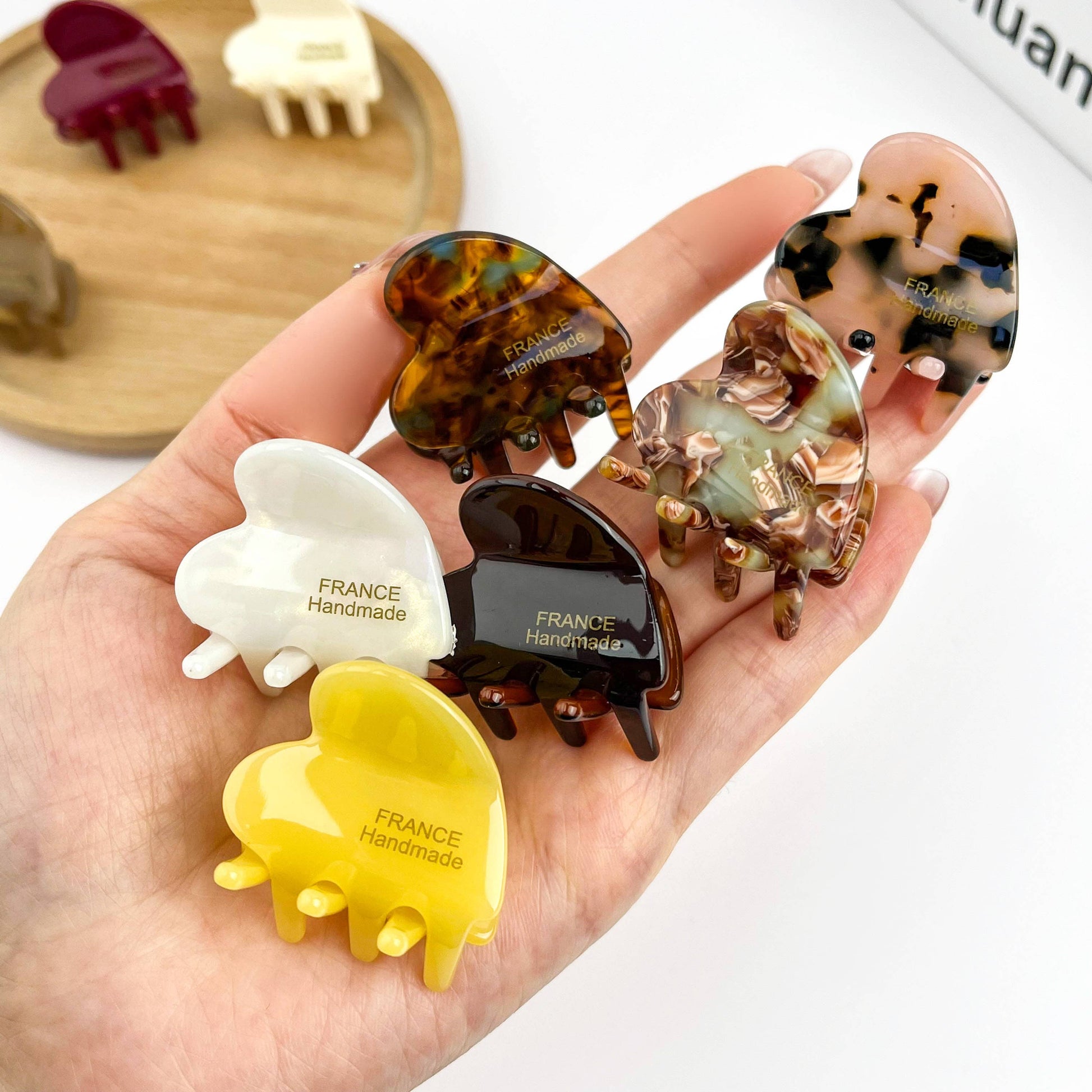 Acetate Mini Heart Hair Clip-12