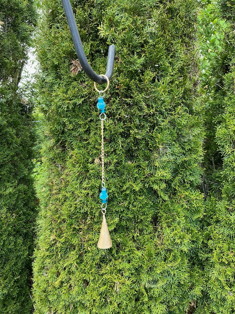 Beaded Bell Chain - Aqua-zoom-