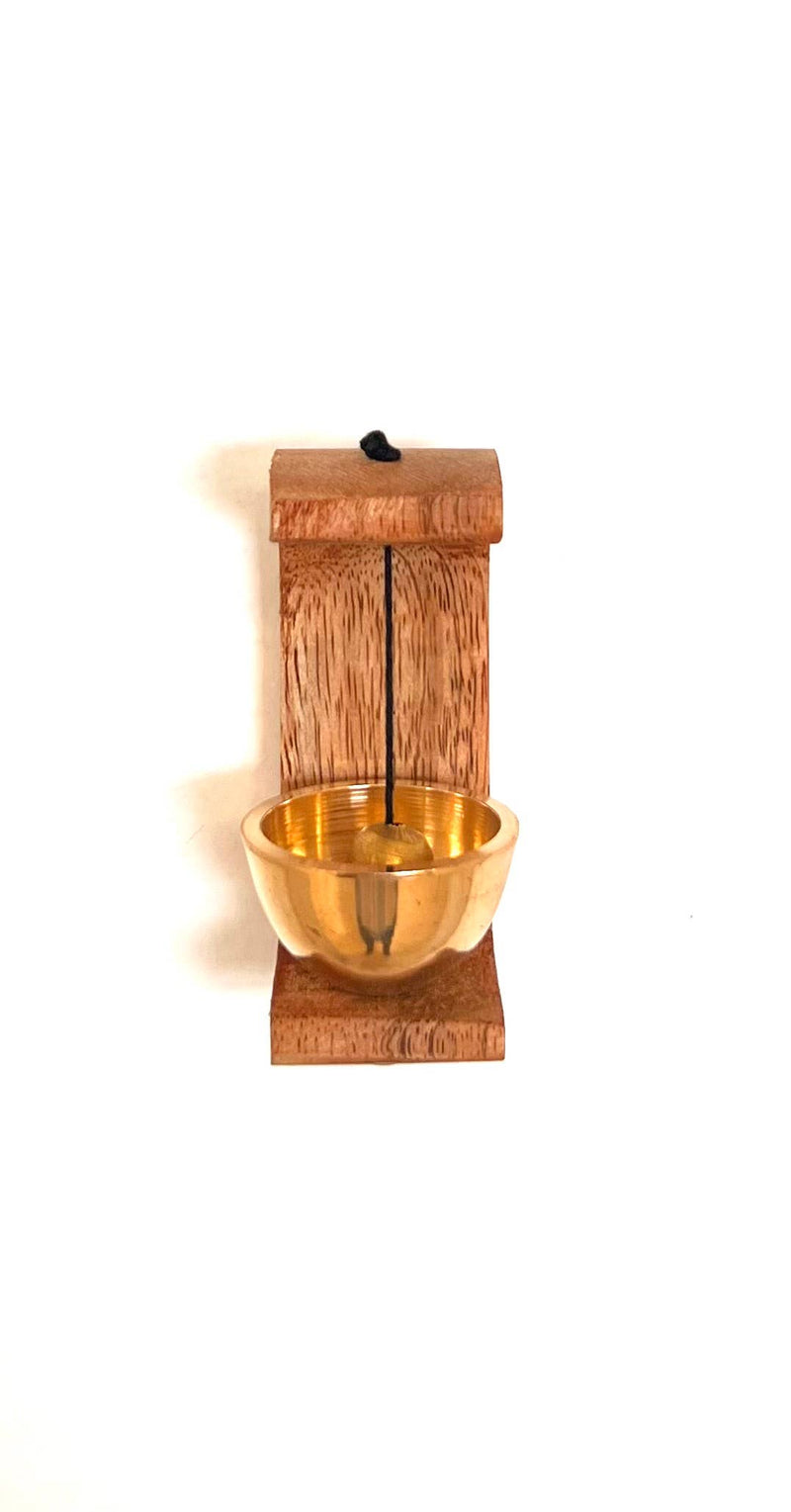 Wood Doorbell Chime brass 3"-zoom-