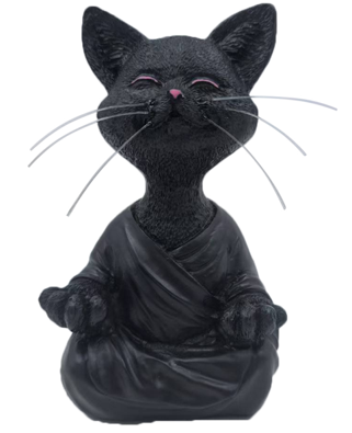 Happy Cat Buddha - Yellow-zoom-