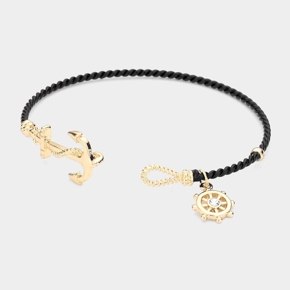 NAUTICAL ANCHOR HELM CHARM HOOK BRACELET-7