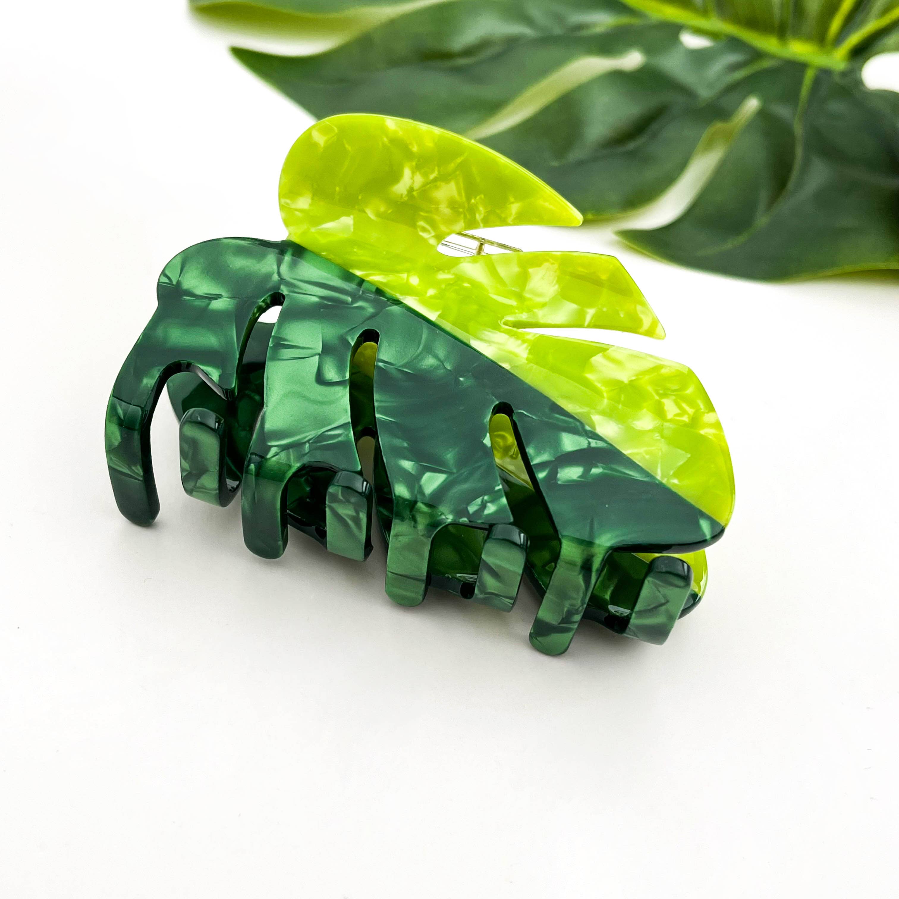 Monstera Leaf Hair Claw Clip – Acetate Edition-zoom-3