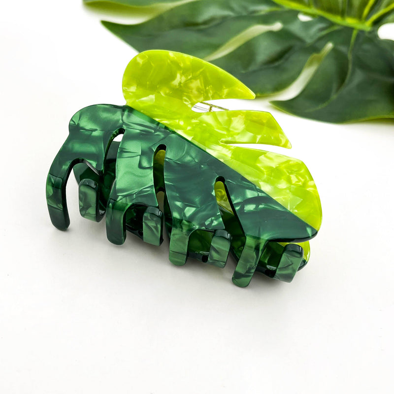 Monstera Leaf Hair Claw Clip – Acetate Edition-zoom-