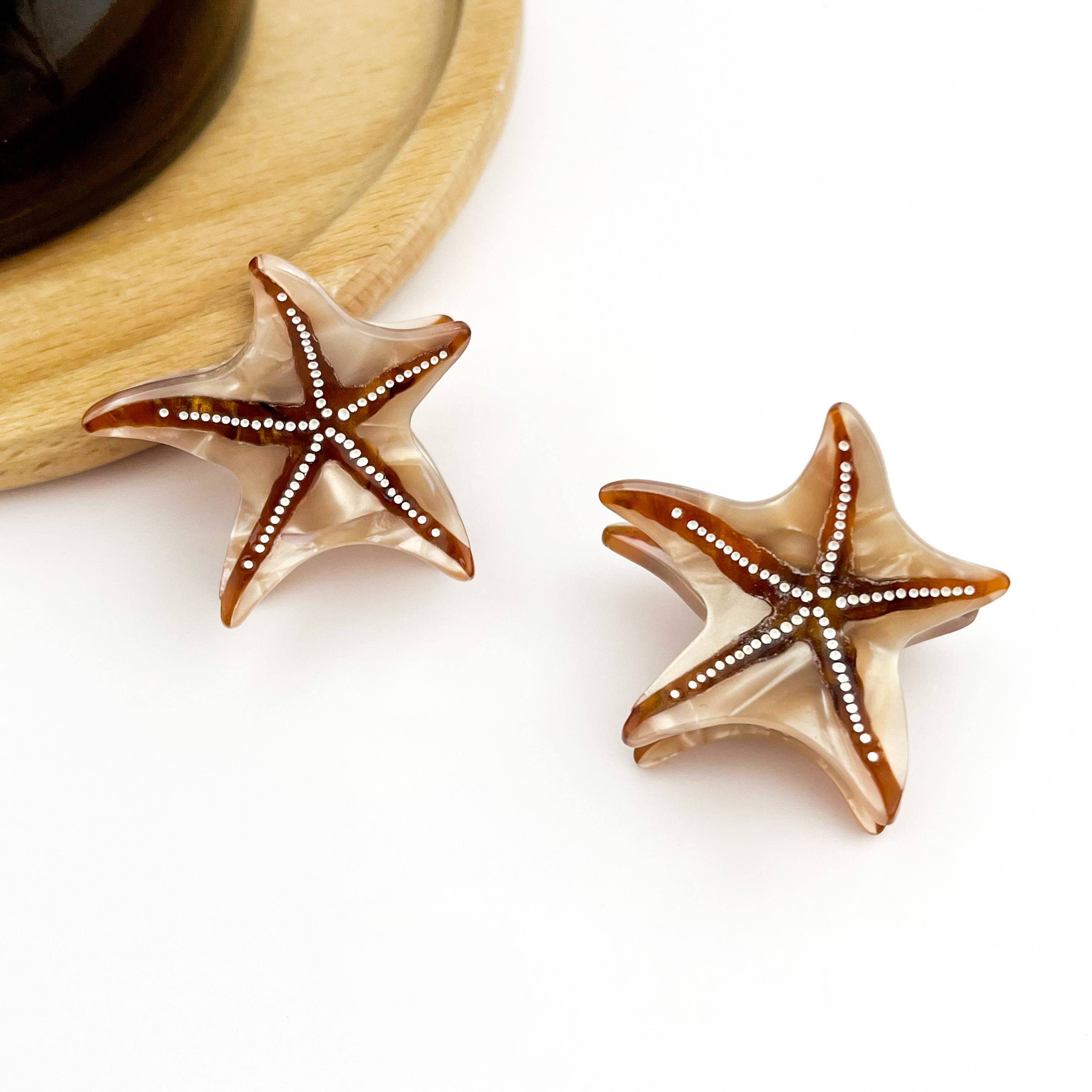 Starfish Hair Clip, Acetate Claw Clip-zoom-6