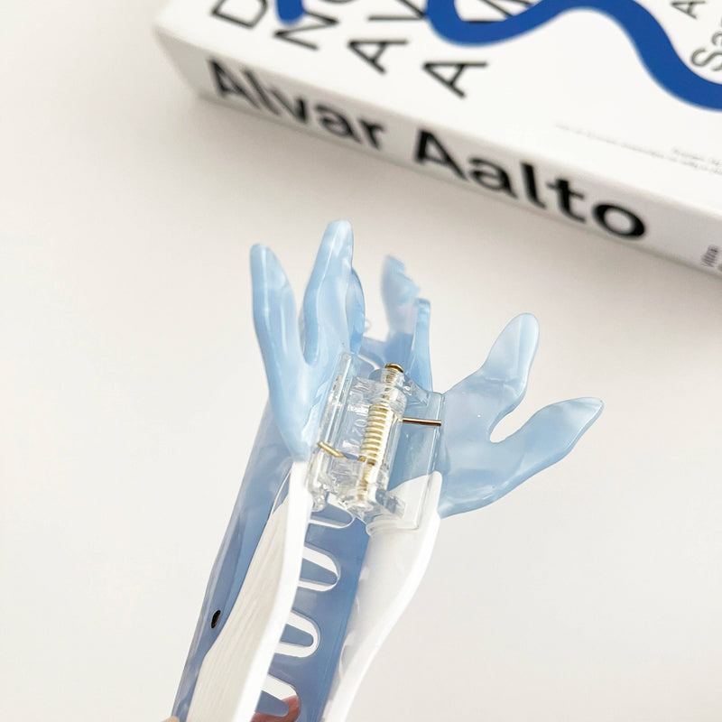 Light Blue Whale Claw Clip,Animal Hair Clip-zoom-