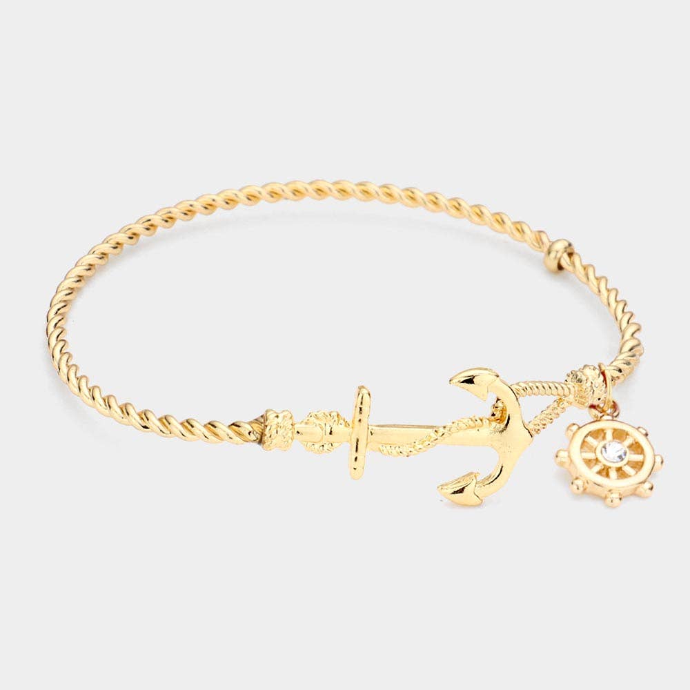 NAUTICAL ANCHOR HELM CHARM HOOK BRACELET-9