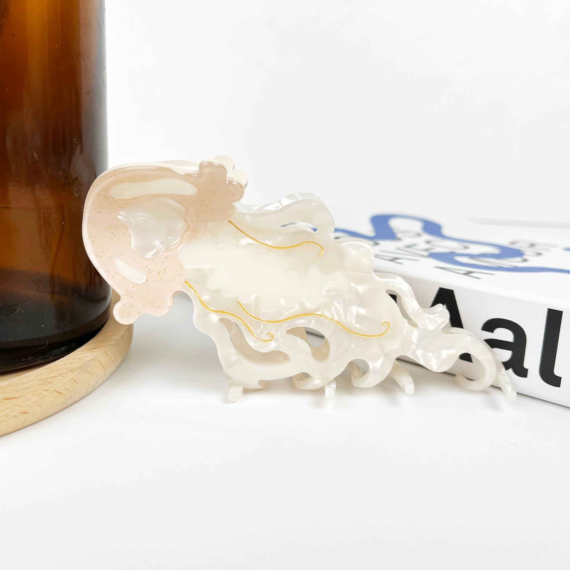 Jellyfish Claw Clip,Marine Life Hair Clips: White-5