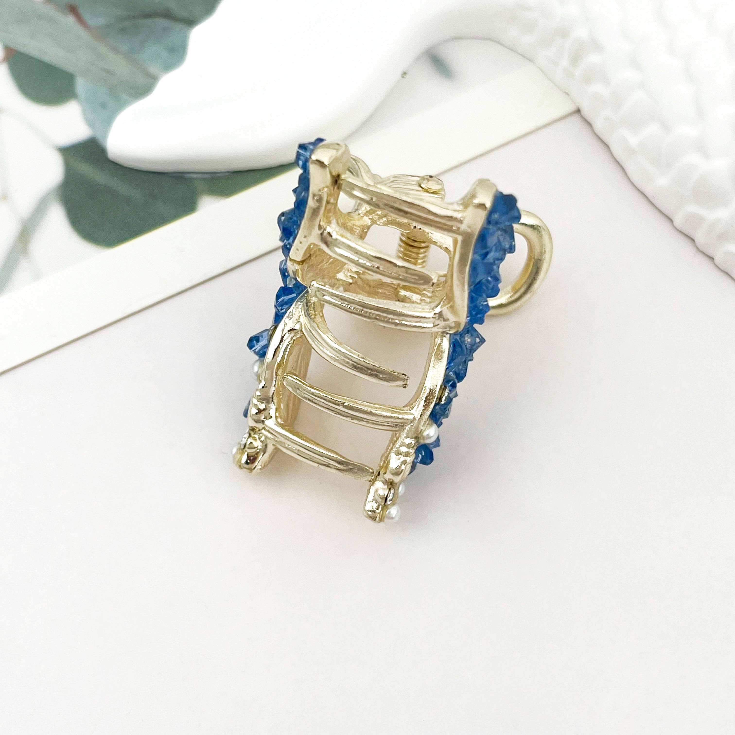 Mermaid Tail Rhinestone Hair Claw, Elegant Metal Hair Clip-zoom-4