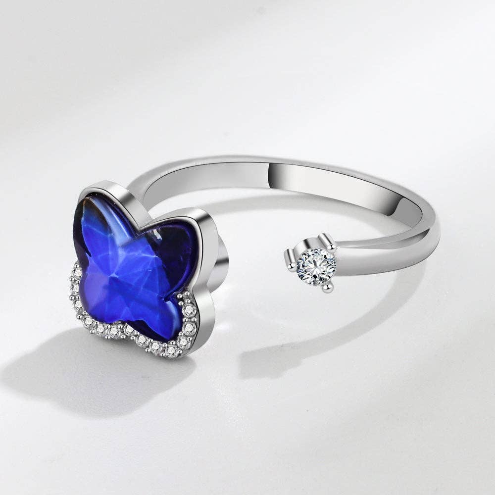 Butterfly Fidget Spinner Ring, Solid Copper