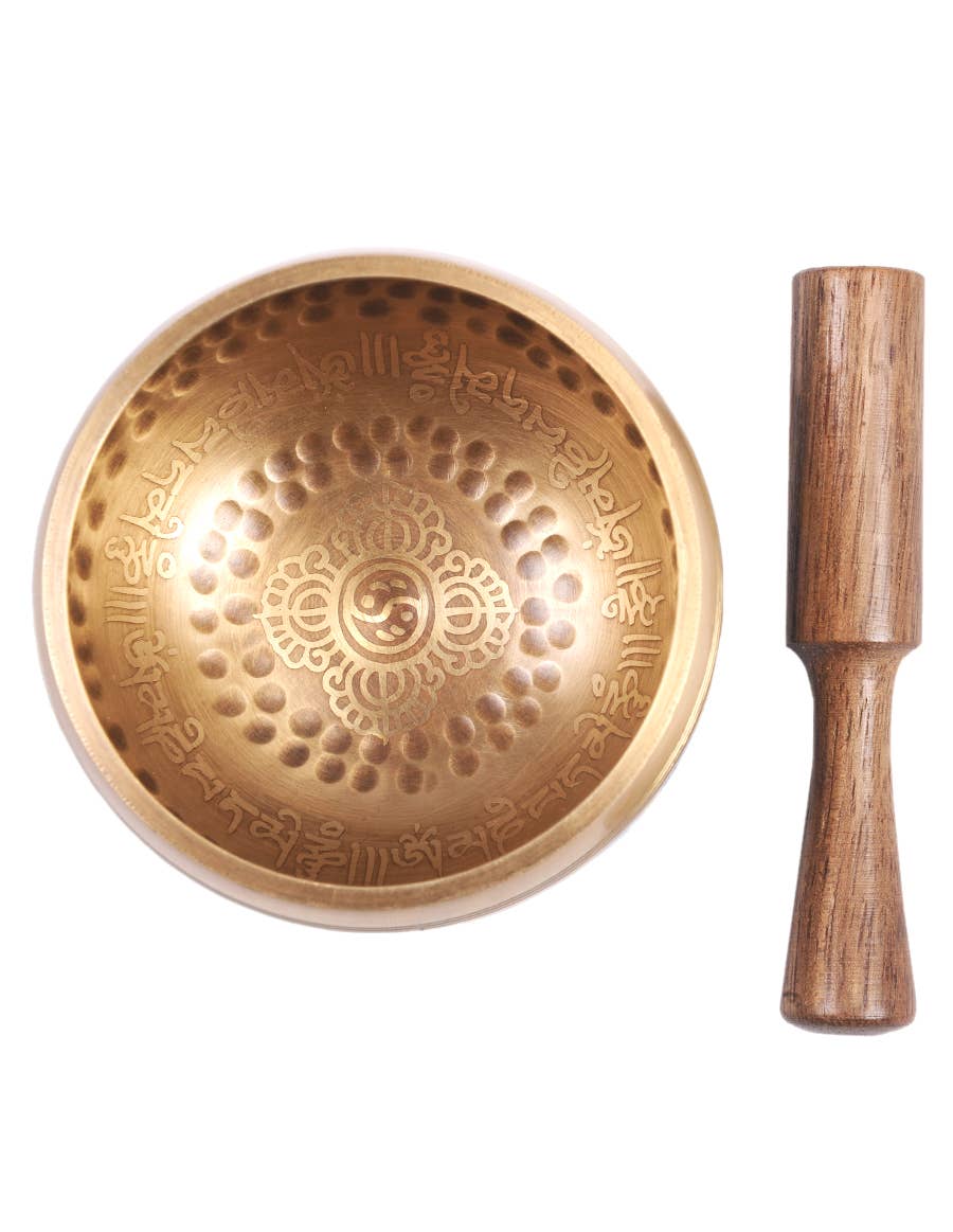 Plain Beaten Double Bajra Tibetan Singing Bowl-5