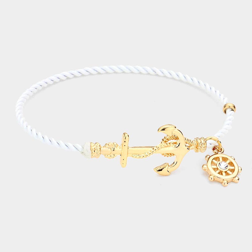 NAUTICAL ANCHOR HELM CHARM HOOK BRACELET-14