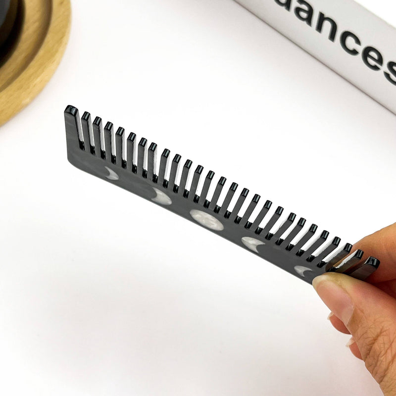 Black Starry Night Hair Claw, Crescent & Full Moon Hair Clip-zoom-