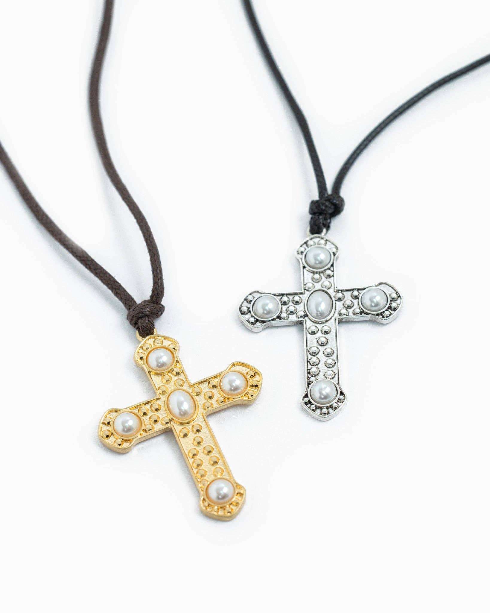Pearl Cross Cord Necklace-zoom-3