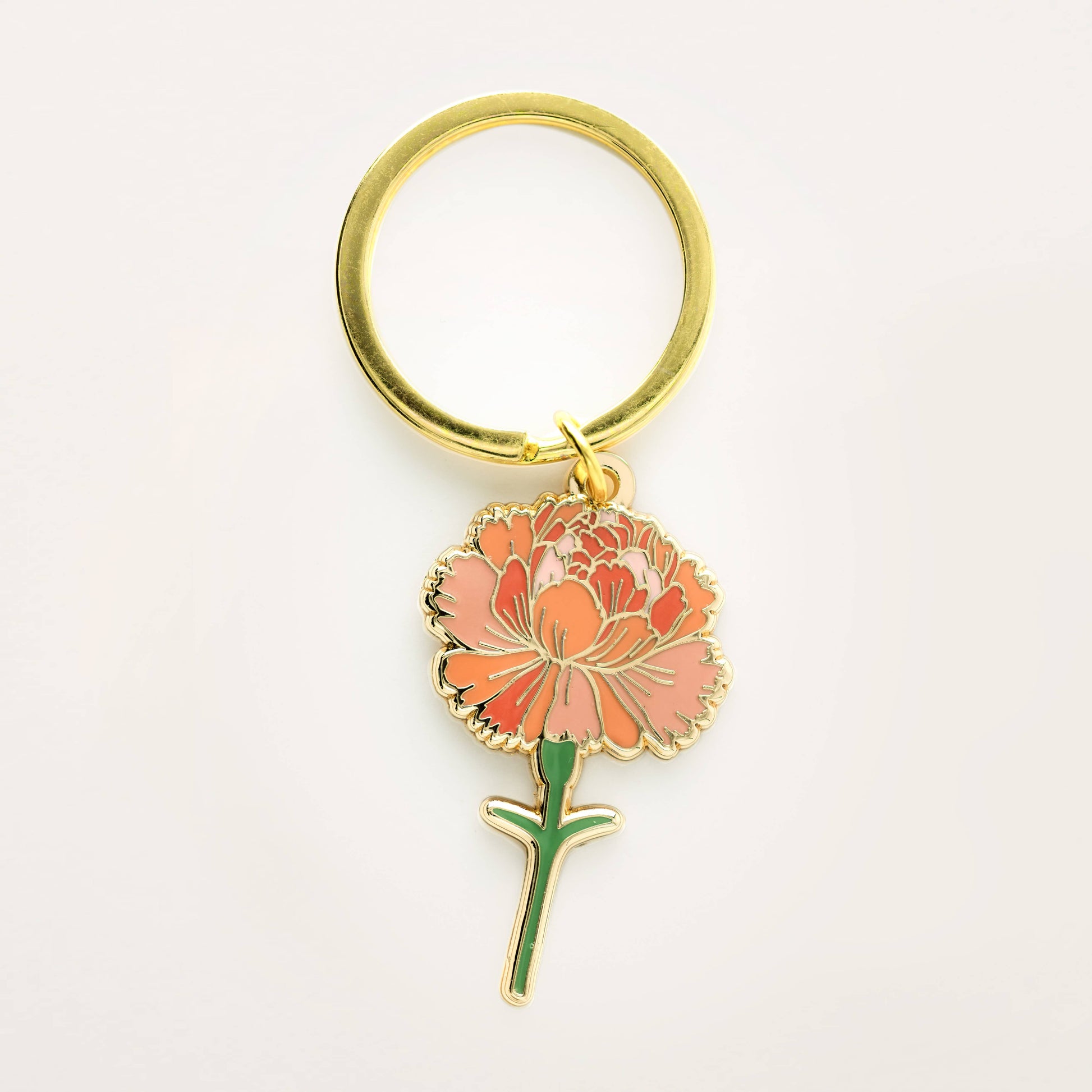 Pink Carnation Flower Keychain Bag Charm Floral & Plant Gift-4