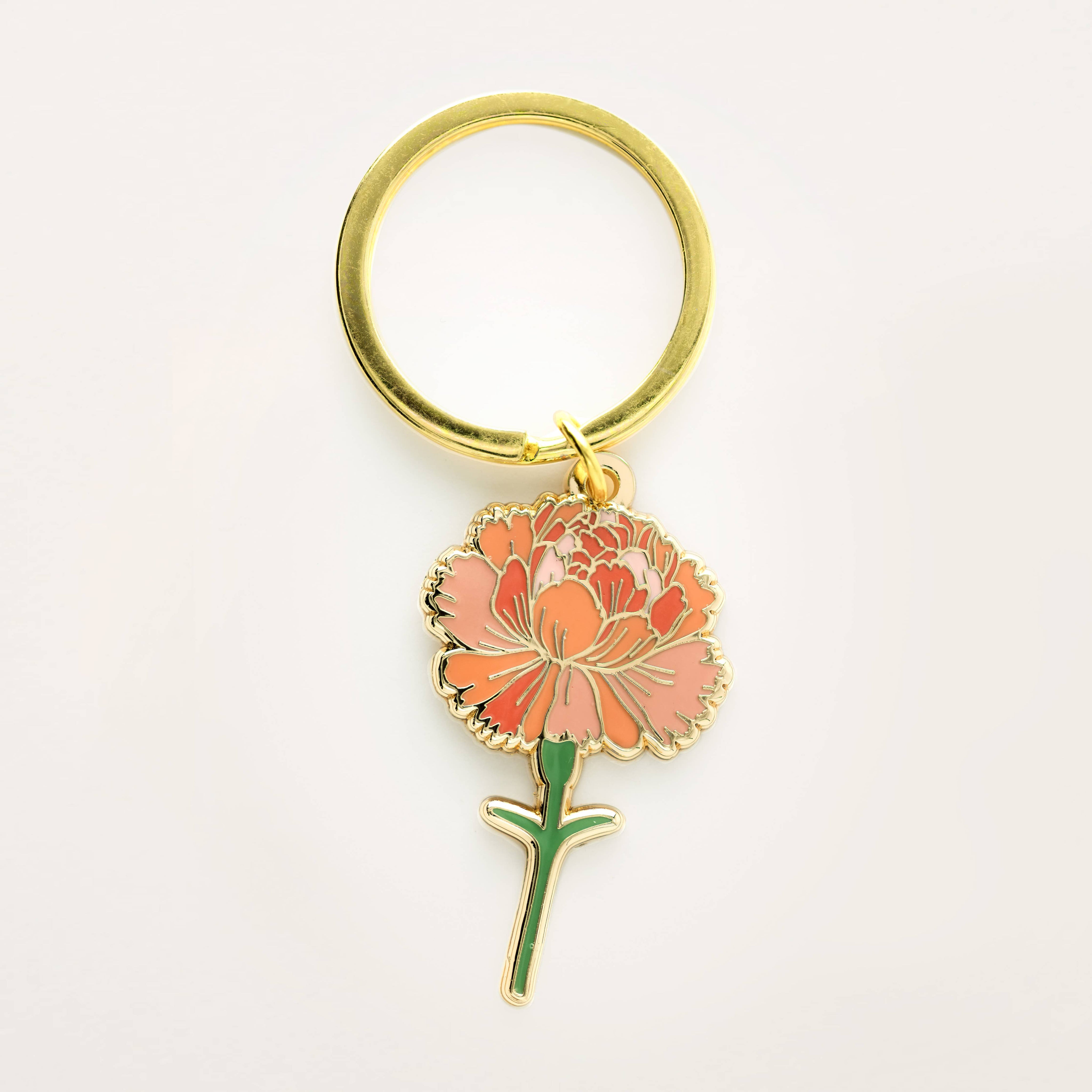Pink Carnation Flower Keychain Bag Charm Floral & Plant Gift-zoom-4