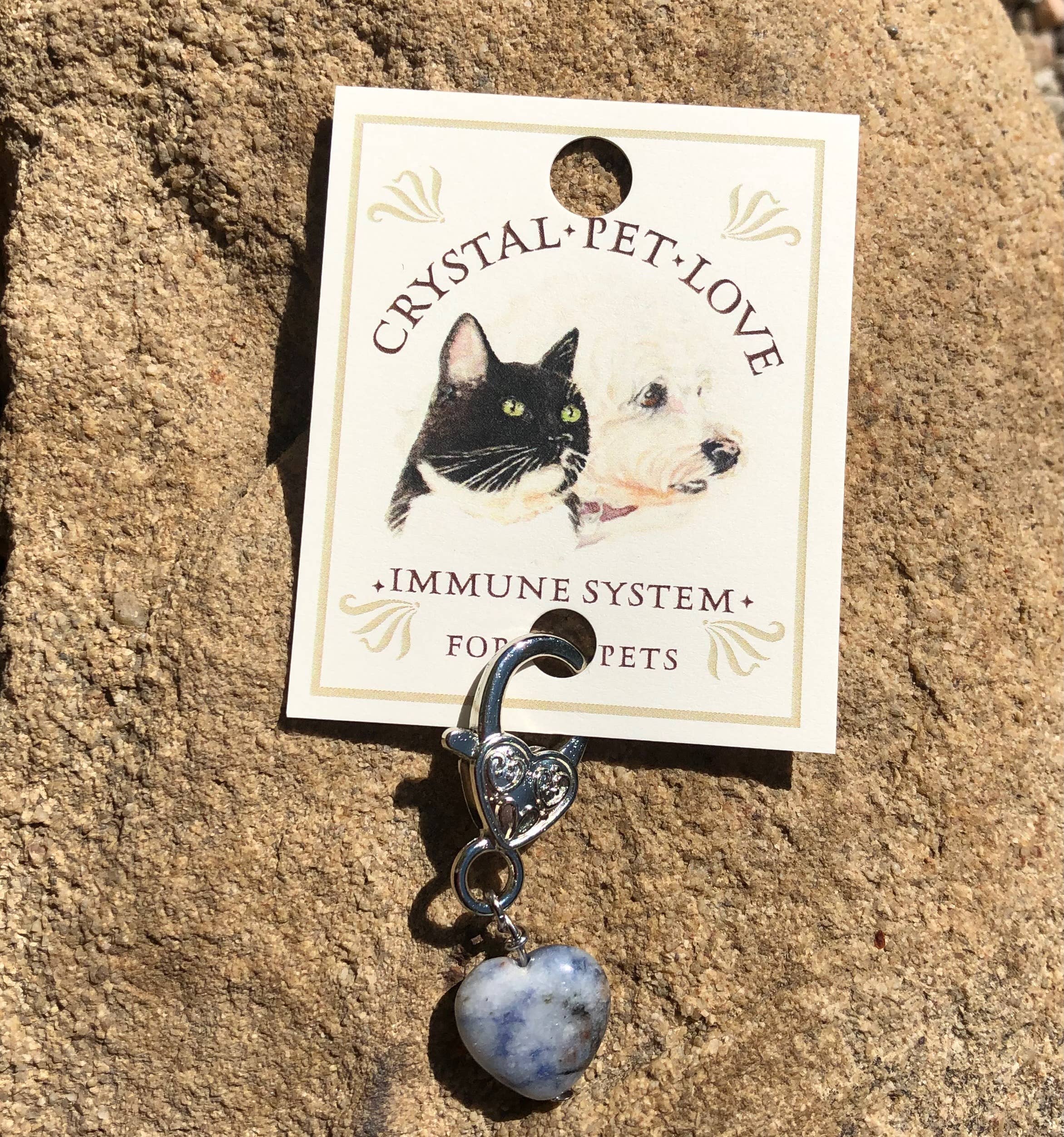 Sodalite heart Crystal Pet Pendant for Holistic Support-zoom-4
