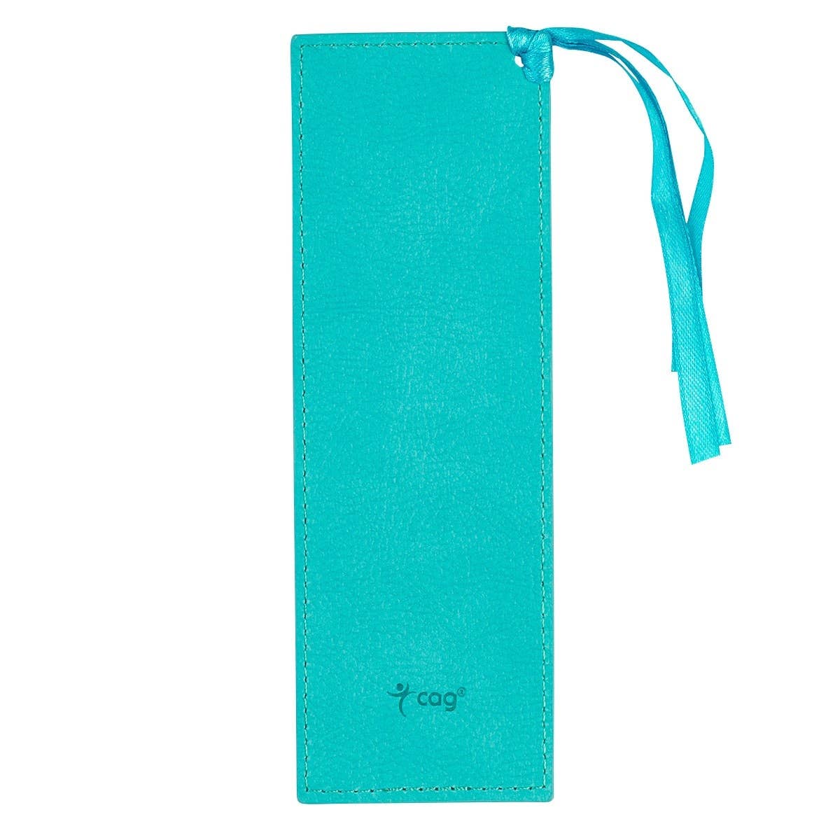 "EVERLASTING LOVE" TEAL FAUX LEATHER BOOKMARK-zoom-2