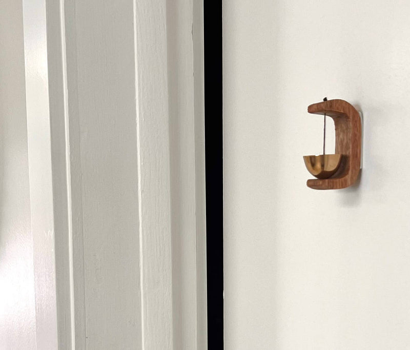 Wood Doorbell Chime brass 3"-zoom-