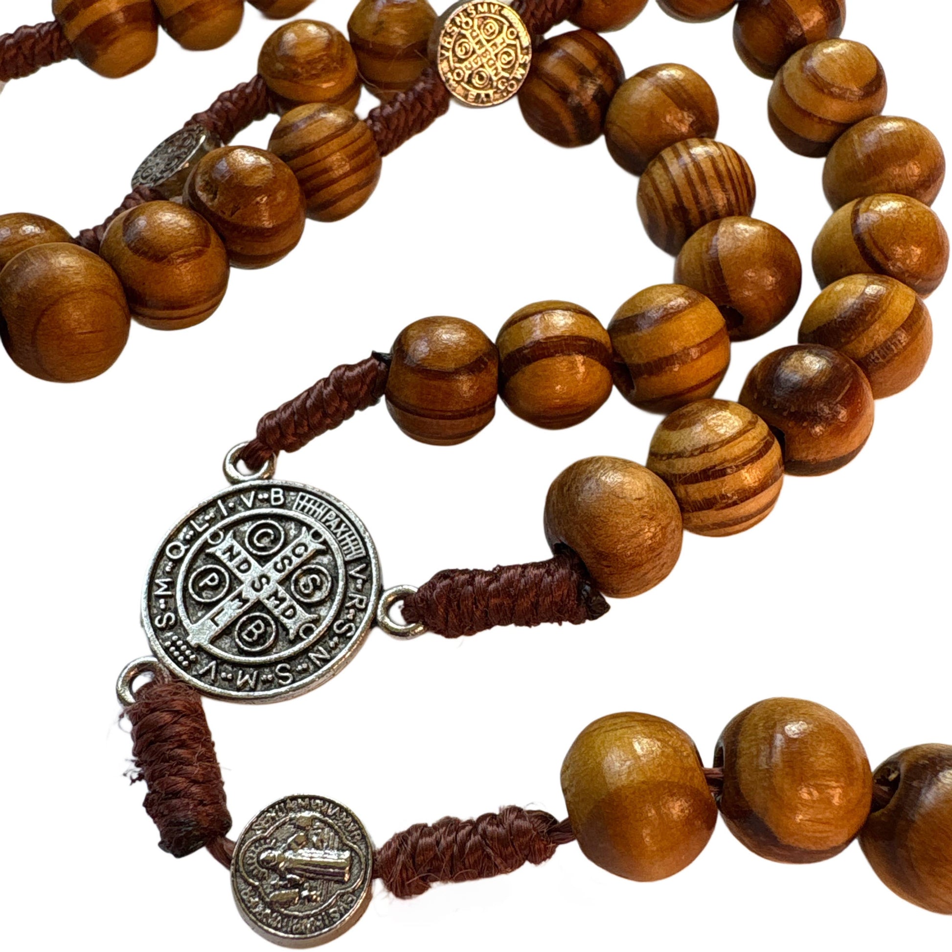 ST. BENEDICT WOODEN ROSARY WITH KEEPSAKE TIN-4
