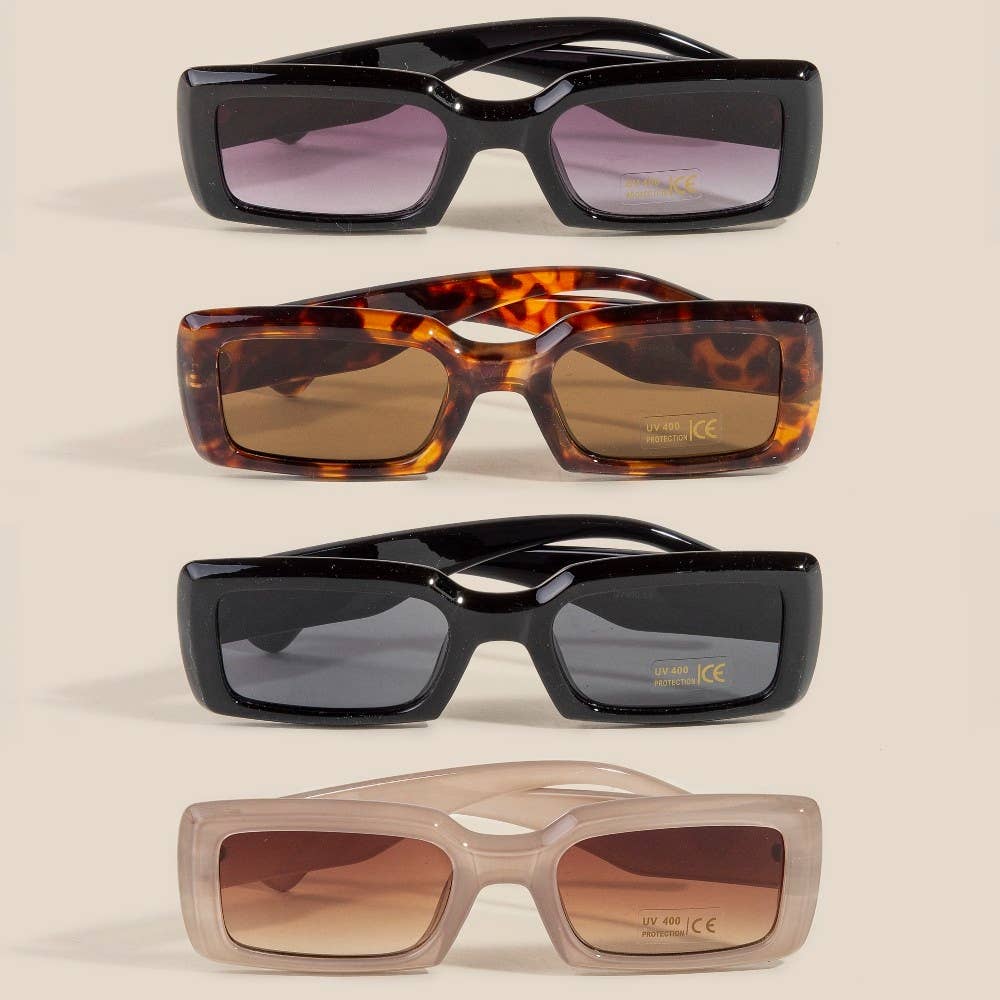 Thick Frame Rectangle Sunglasses