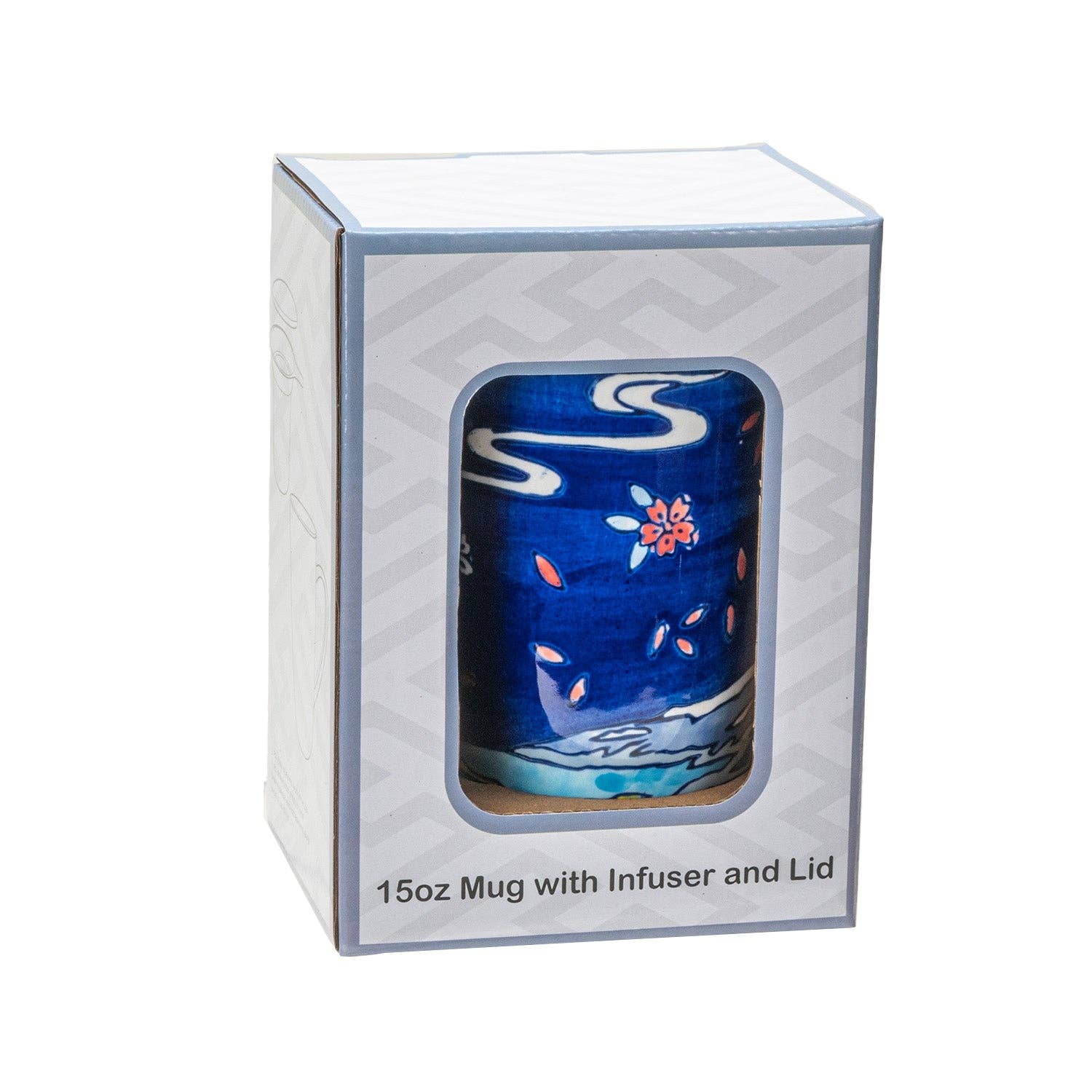 JAPANESE 15 oz TEA MUG WITH INFUSER - MOUNT FUJI MOONLIGHT-2