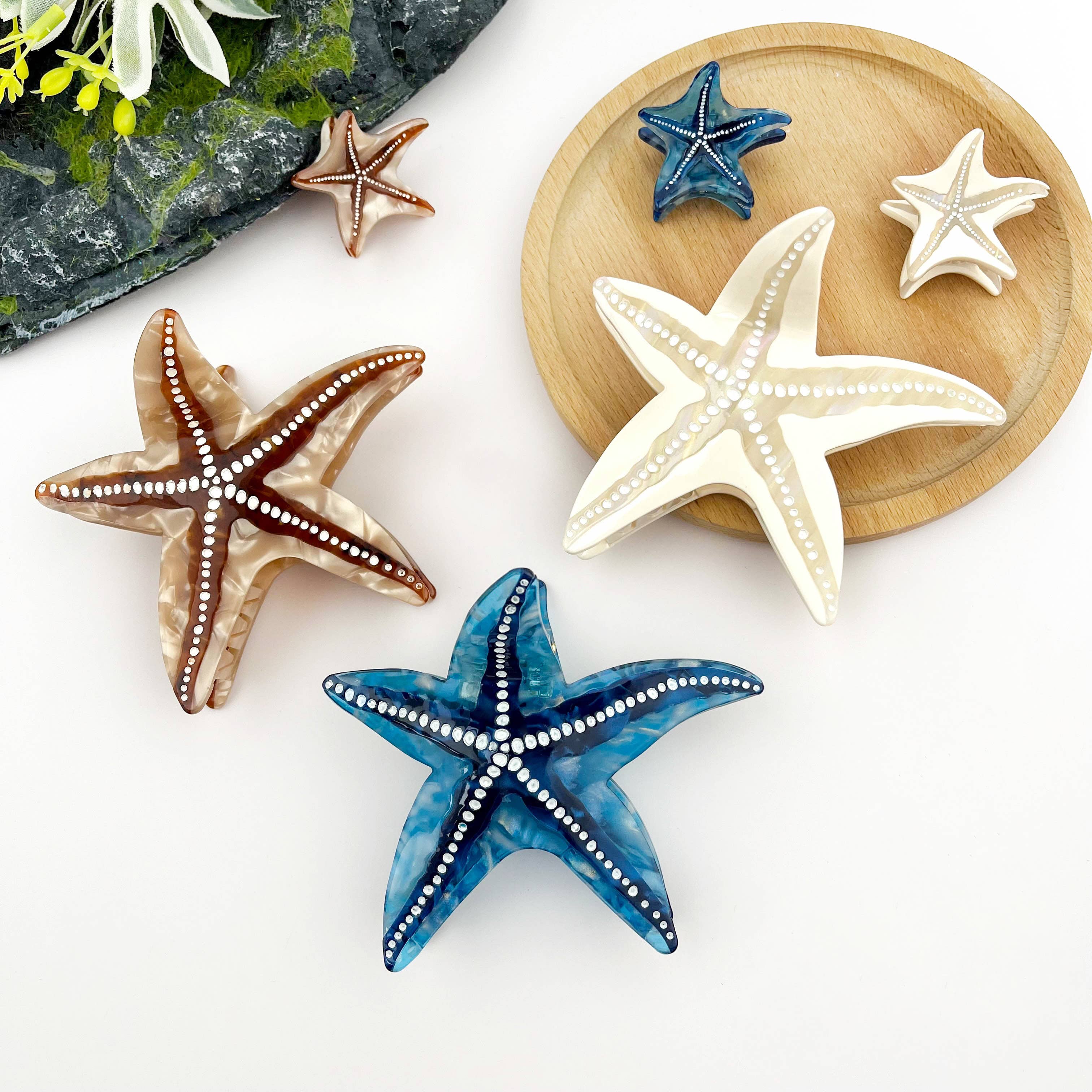 Starfish Hair Clip, Acetate Claw Clip-zoom-4