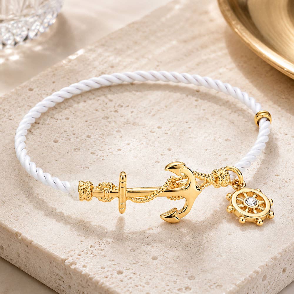 NAUTICAL ANCHOR HELM CHARM HOOK BRACELET-13